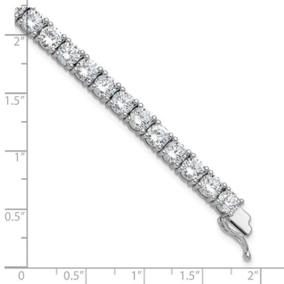 Elegant Sterling Silver CZ Tennis Bracelet - Picture 5 of 7